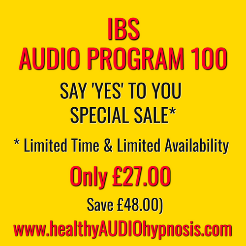 IBS Audio Program 100 special sale advertisement with price and website details on yellow background