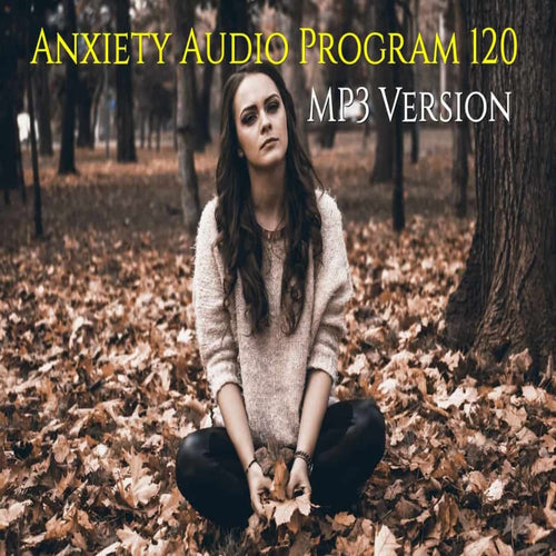 Anxiety Relief and treatment Program - worried woman sitting on leaf in a woods