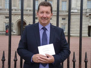 Picture of Michael Mahoney after Tea with the Queen at Buckingham Palace