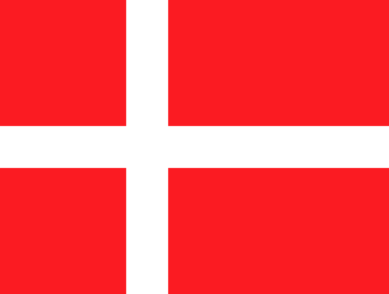 Danish Flag representing Danish Version of IBS Audio Program 100