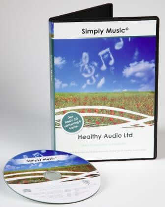 Simply Music - Relaxation - picture of CD case and one CD laying in front of it.